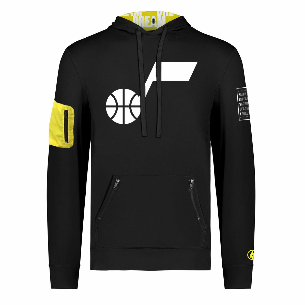 Utah Jazz FISLL x Black History Collection Unisex Pullover Hoodie - Black