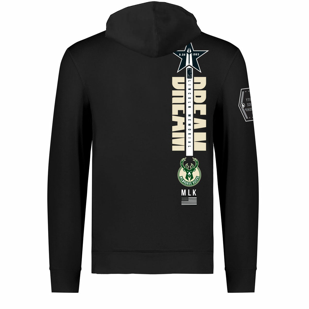 Milwaukee Bucks FISLL x Black History Collection Unisex Pullover Hoodie - Black outlet