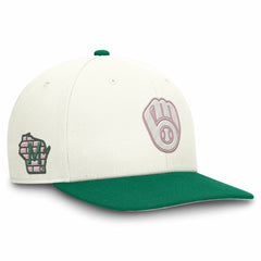 Milwaukee Brewers Nike Sail Pro Performance Snapback Hat - Cream/Green Hats
