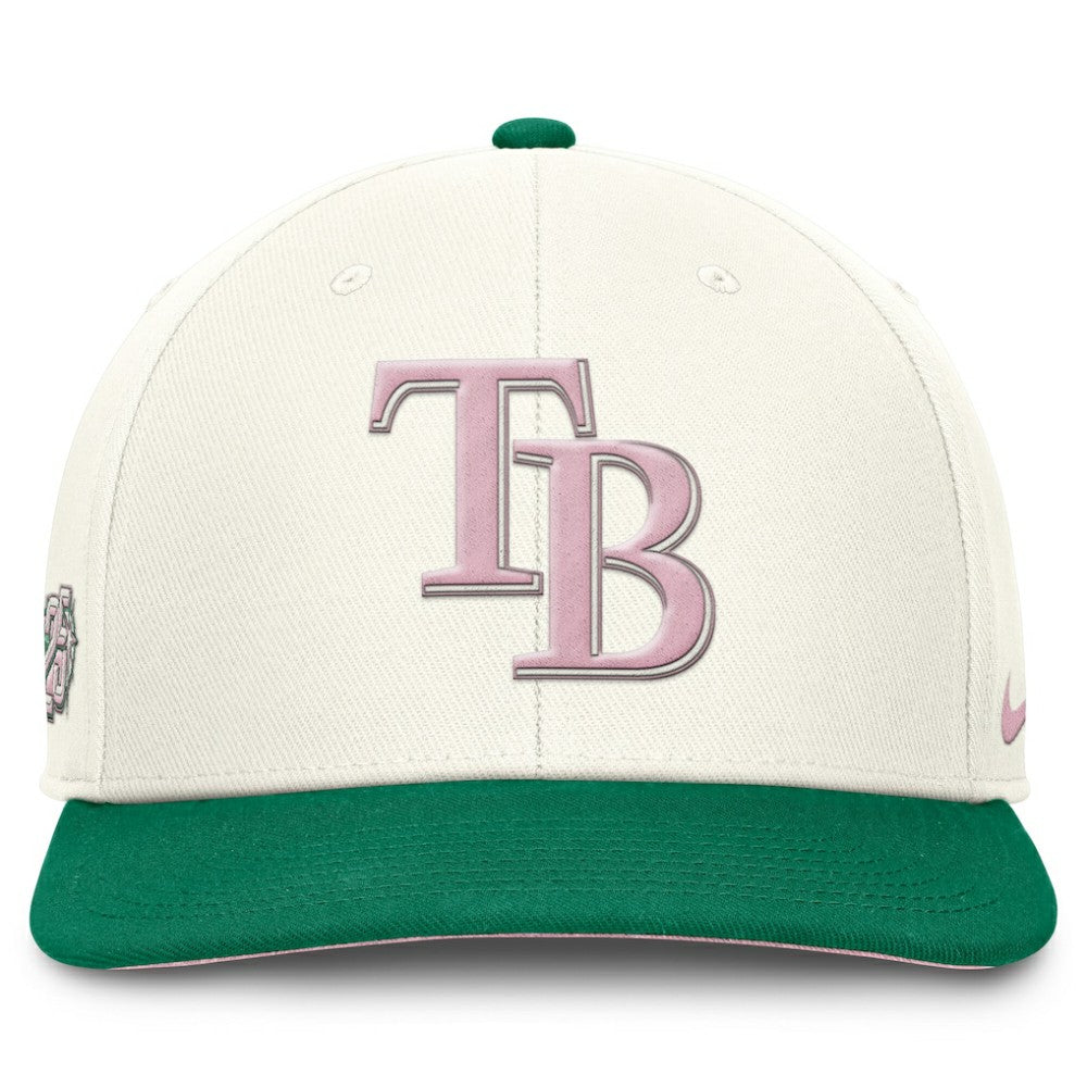 Tampa Bay Rays Nike Sail Pro Performance Snapback Hat - Cream/Green Hats