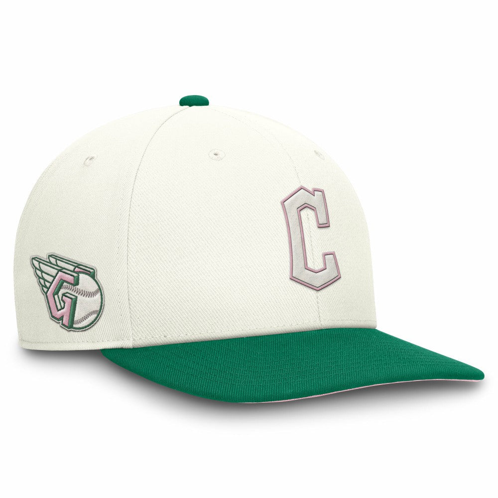 Cleveland Guardians Nike Sail Pro Performance Snapback Hat - Cream/Green Hats