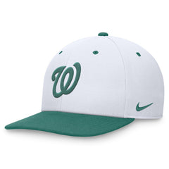 Washington Nationals Nike Bicoastal Two-Tone Pro Performance Snapback Hat - White/Green Hats