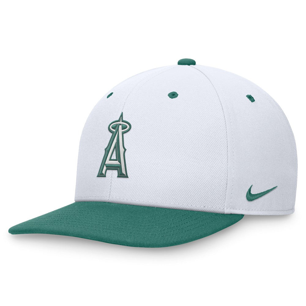 Los Angeles Angels Nike Bicoastal Two-Tone Pro Performance Snapback Hat - White/Green Hats