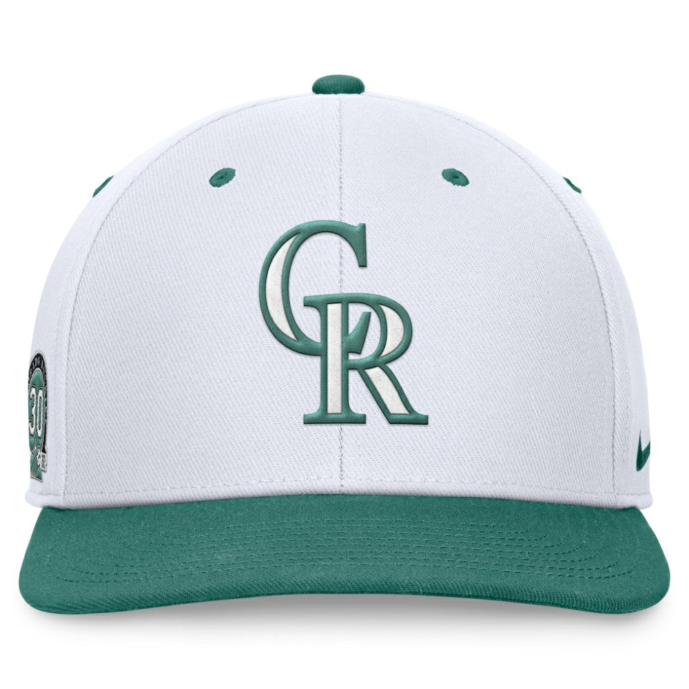 Colorado Rockies Nike Bicoastal Two-Tone Pro Performance Snapback Hat - White/Green Hats