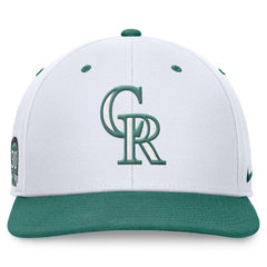 Colorado Rockies Nike Bicoastal Two-Tone Pro Performance Snapback Hat - White/Green Hats