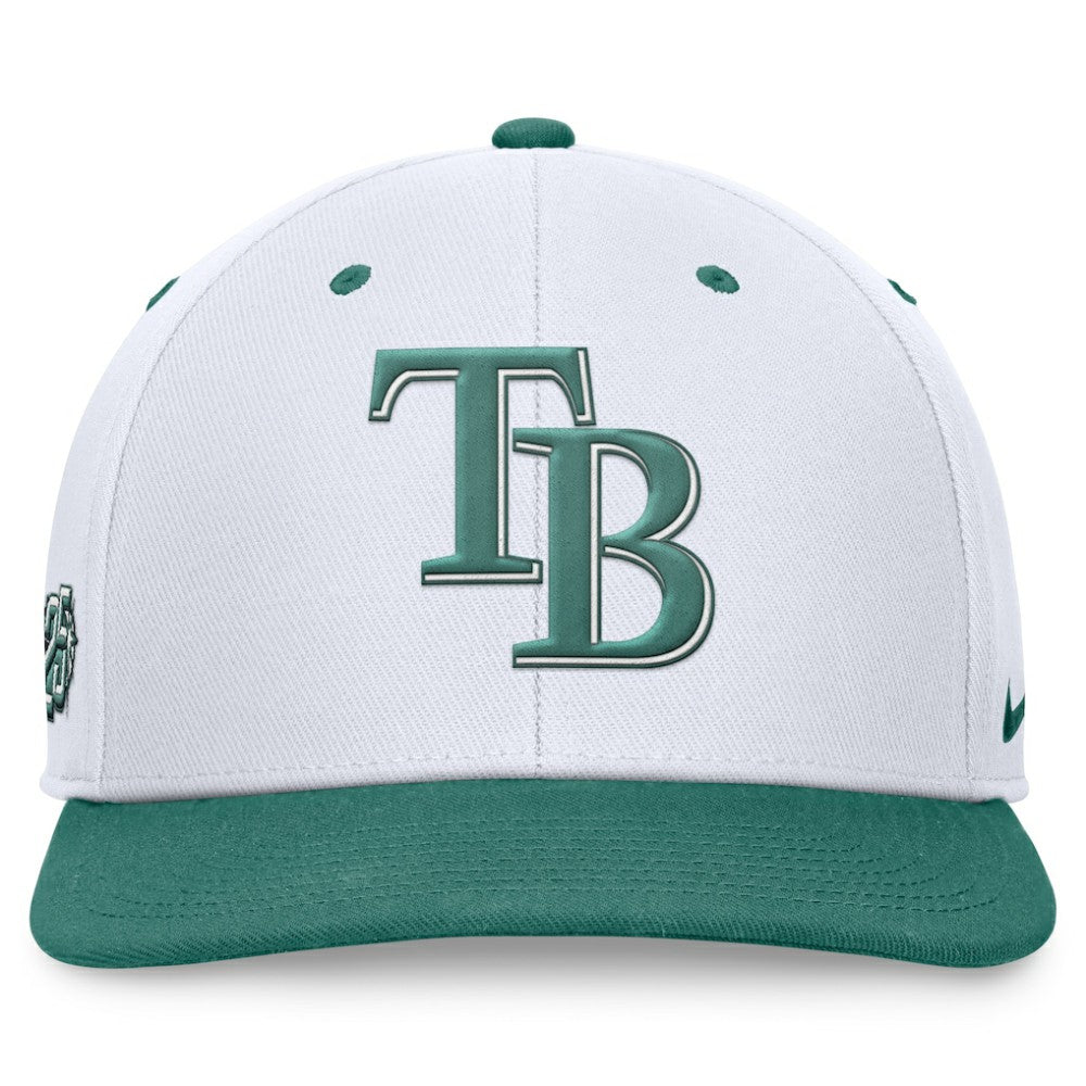 Tampa Bay Rays Nike Bicoastal Two-Tone Pro Performance Snapback Hat - White/Green Hats