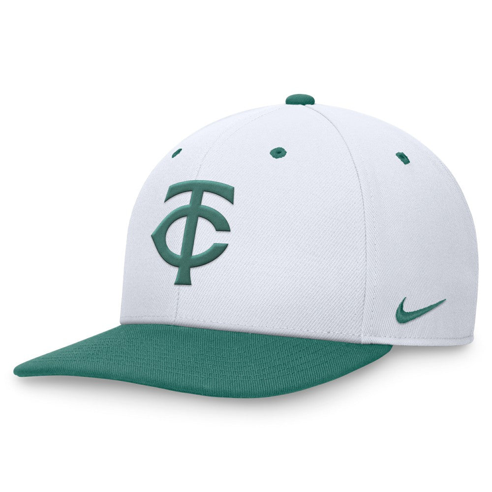 Minnesota Twins Nike Bicoastal Two-Tone Pro Performance Snapback Hat - White/Green Hats