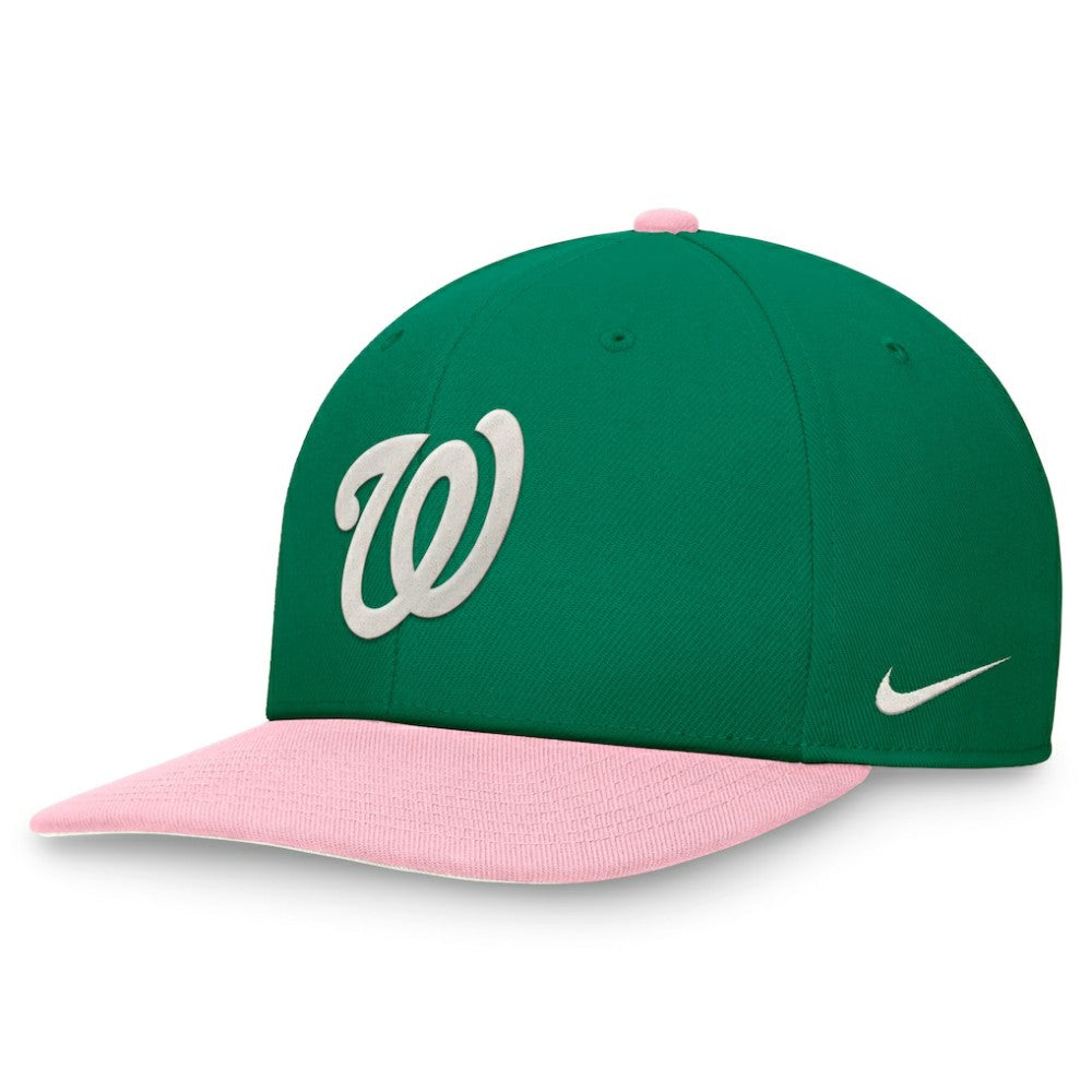 Washington Nationals Nike Malachite Pro Performance Snapback Hat - Green/Pink Hats