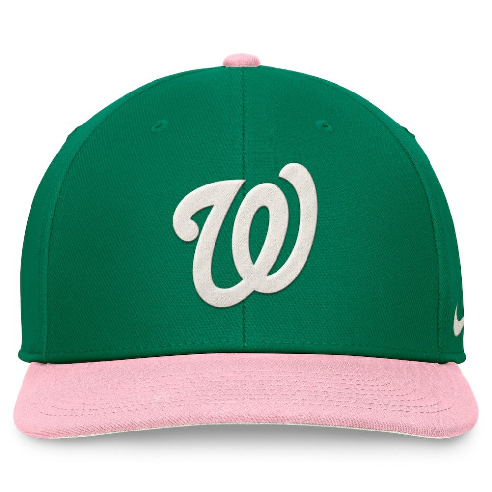 Washington Nationals Nike Malachite Pro Performance Snapback Hat - Green/Pink Hats