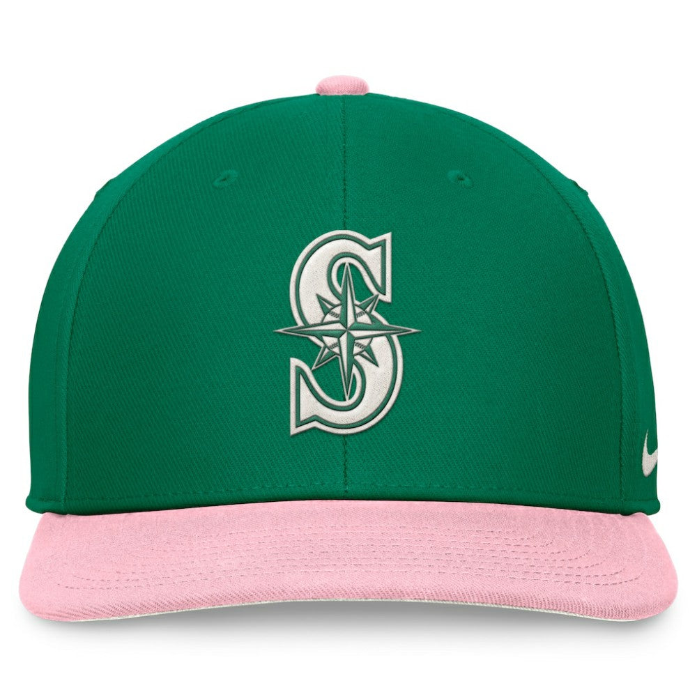 Seattle Mariners Nike Malachite Pro Performance Snapback Hat - Green/Pink Hats