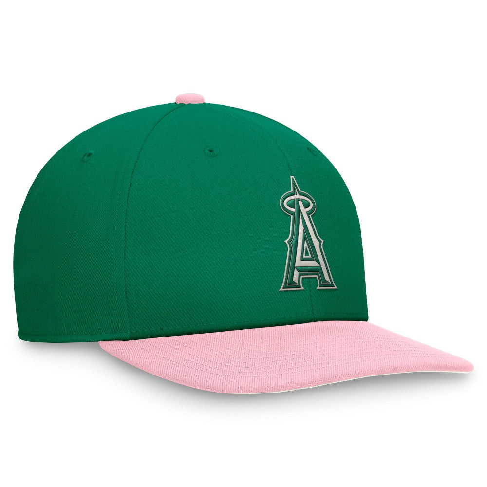 Los Angeles Angels Nike Malachite Pro Performance Snapback Hat - Green/Pink Hats