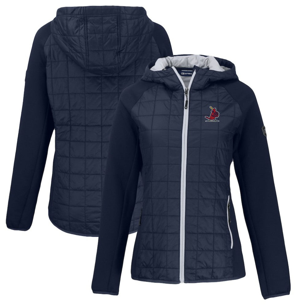 St. Louis Cardinals Cutter & Buck Women's Cooperstown Collection Rainier Primaloft Eco Full-Zip Hybrid Jacket - Navy Jackets