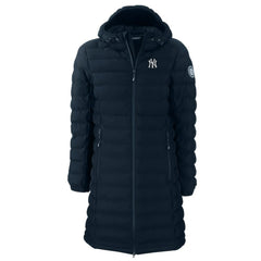 New York Yankees Cutter & Buck Women's Mission Ridge Repreve Eco Insulated Full-Zip Long Puffer Jacket - Navy Jackets