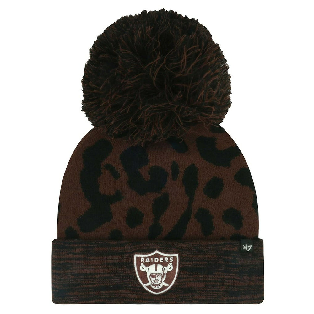 Las Vegas Raiders '47 Women's Cacao Cuffed Knit Hat with Pom - Brown Hats