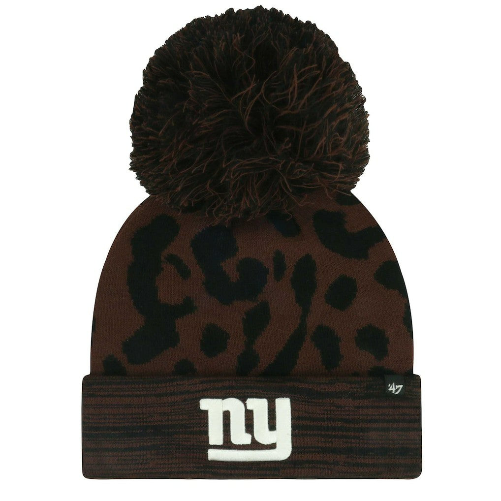 New York Giants '47 Women's Cacao Cuffed Knit Hat with Pom - Brown Hats