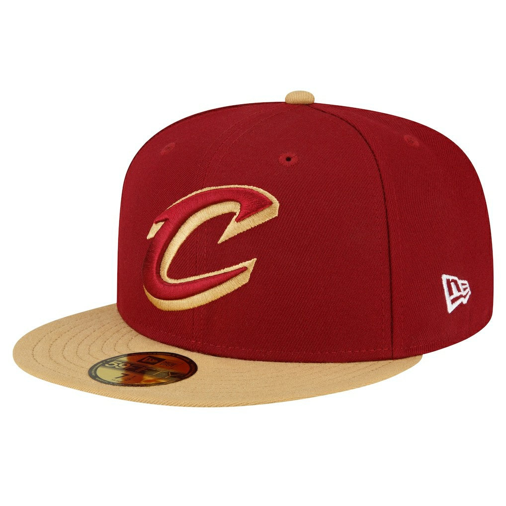 Cleveland Cavaliers 2-Tone 59FIFTY Fitted Hat Wine/Gold - New Era