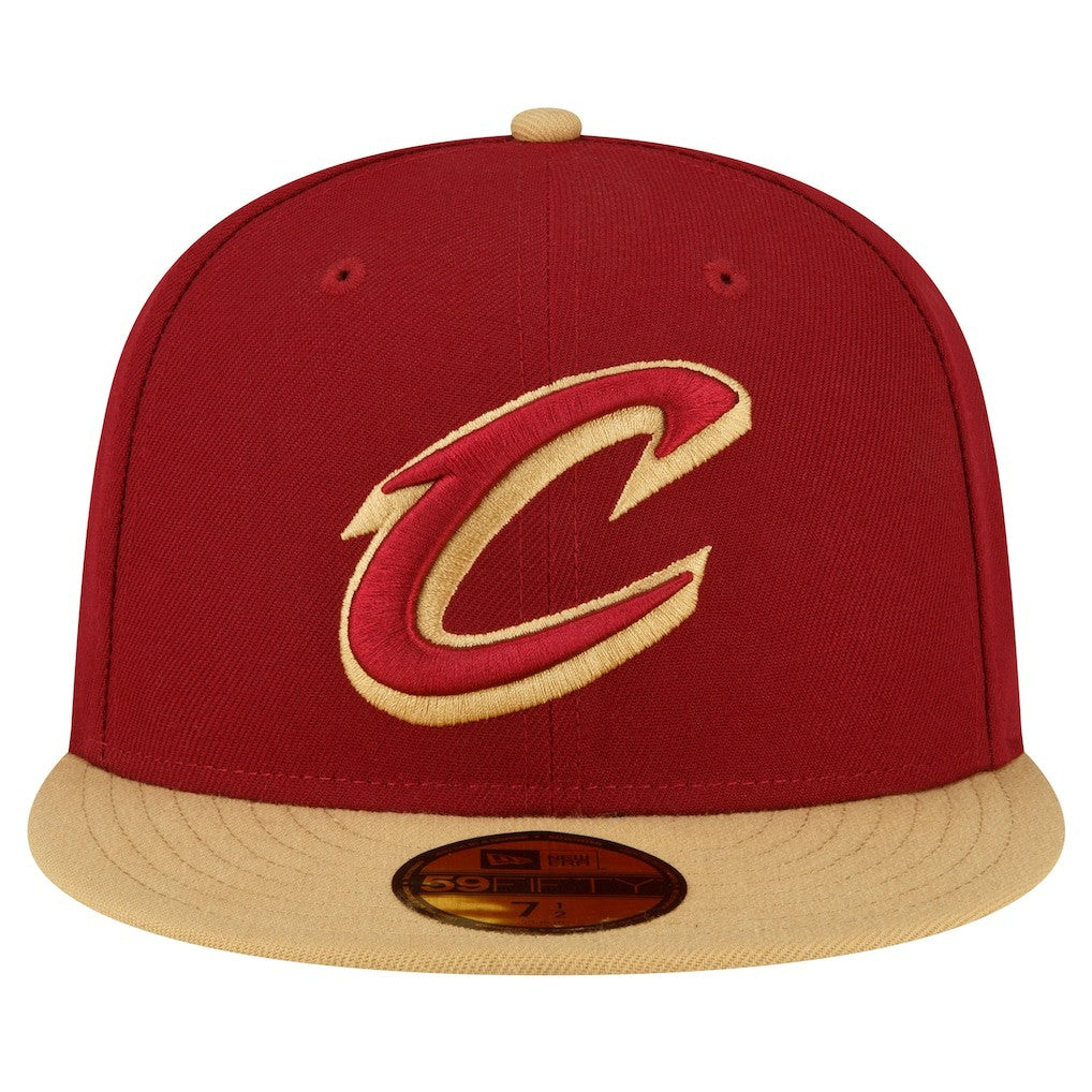 Cleveland Cavaliers 2-Tone 59FIFTY Fitted Hat Wine/Gold - New Era