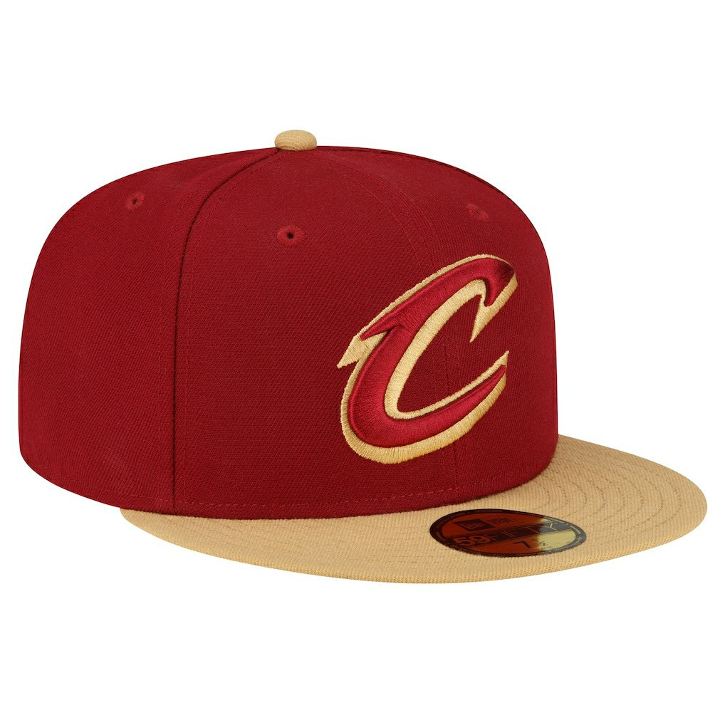 Cleveland Cavaliers 2-Tone 59FIFTY Fitted Hat Wine/Gold - New Era