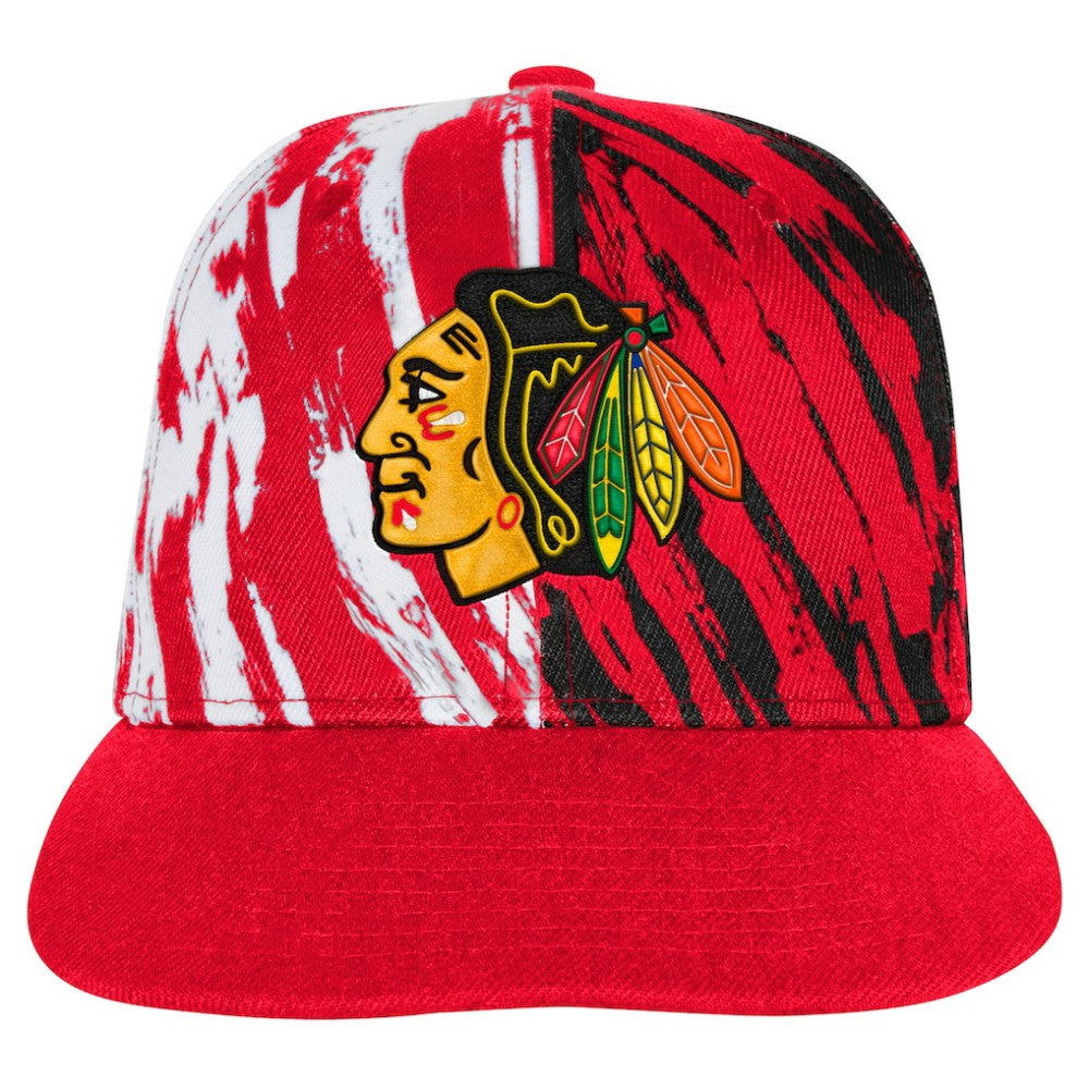 Chicago Blackhawks Youth Propel Flat Brim Snapback Hat - Red | US 200973262