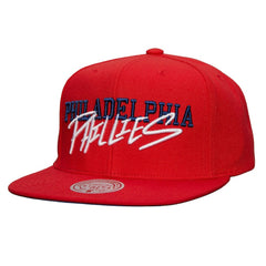 Philadelphia Phillies Mitchell & Ness Team Tagged Snapback Hat - Red Hats