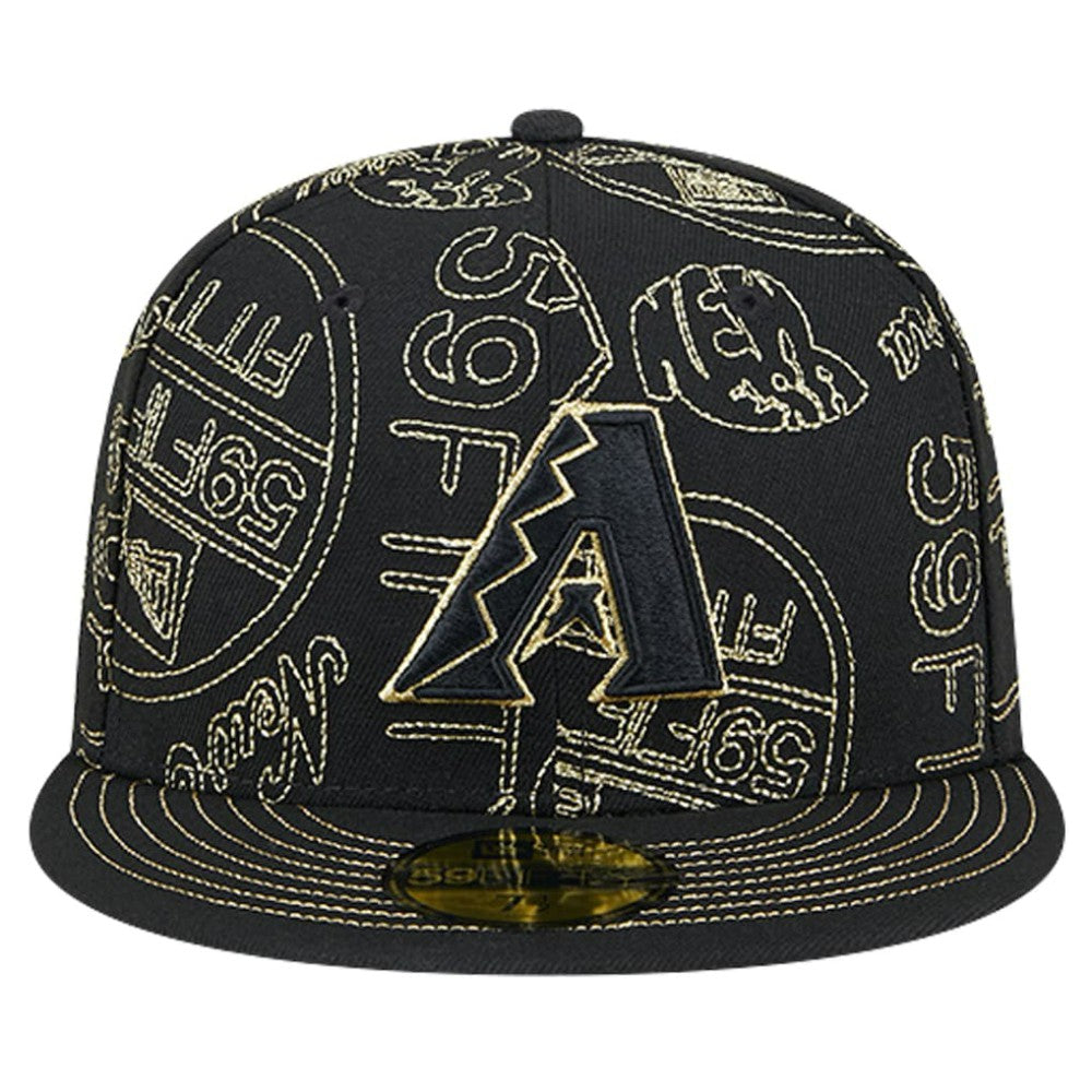 Arizona Diamondbacks New Era 59FIFTY Day Allover Fitted Hat - Black Hats
