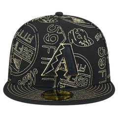 Arizona Diamondbacks New Era 59FIFTY Day Allover Fitted Hat - Black Hats