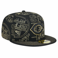 Cincinnati Reds New Era 59FIFTY Day Allover Fitted Hat - Black Hats