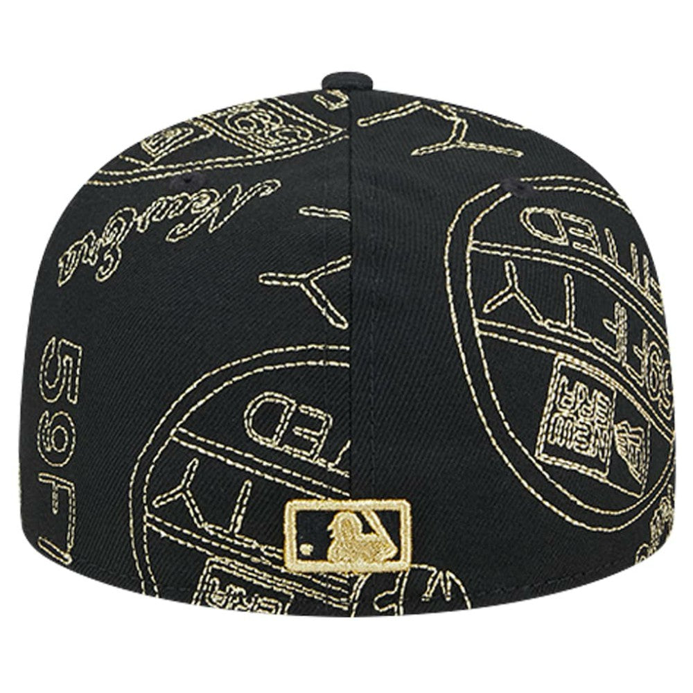 Cincinnati Reds New Era 59FIFTY Day Allover Fitted Hat - Black Hats