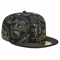 Detroit Tigers New Era 59FIFTY Day Allover Fitted Hat - Black Hats