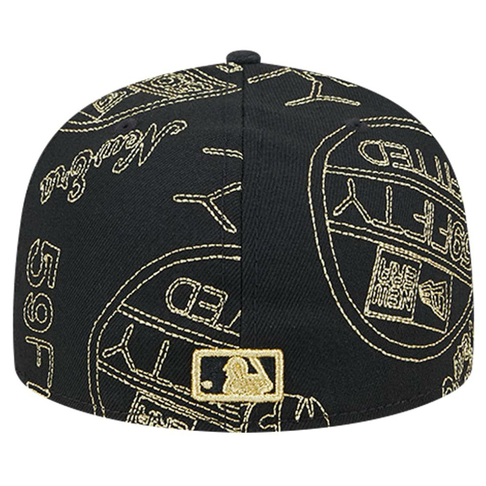 Detroit Tigers New Era 59FIFTY Day Allover Fitted Hat - Black Hats