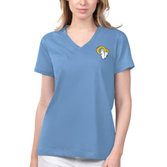 Los Angeles Rams Margaritaville Women's Game Time V-Neck T-Shirt - Blue T-shirts