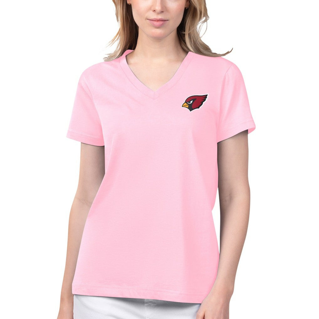 Arizona Cardinals Margaritaville Women's Game Time V-Neck T-Shirt - Pink T-shirts