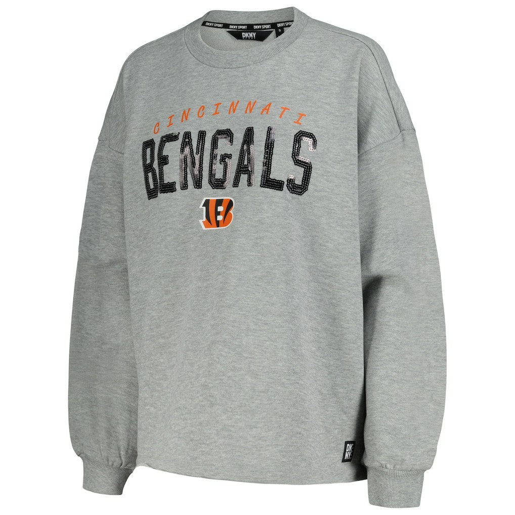 Cincinnati Bengals DKNY Sport Women's Penelope Pullover Sweatshirt - Heather Charcoal Pullover