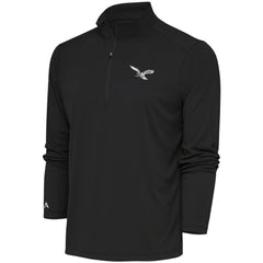Philadelphia Eagles Antigua Throwback Logo Tribute Quarter-Zip Pullover Top - Gray Pullover