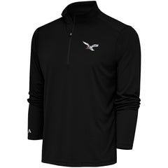 Philadelphia Eagles Antigua Throwback Logo Tribute Quarter-Zip Pullover Top - Black Pullover