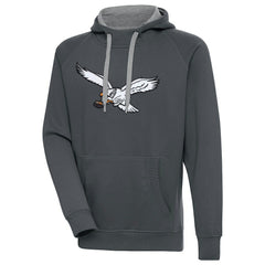 Philadelphia Eagles Antigua Throwback Logo Victory Pullover Sweatshirt - Charcoal Pullover