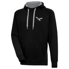 Philadelphia Eagles Antigua Throwback Logo Victory Pullover Hoodie - Black Hoodies