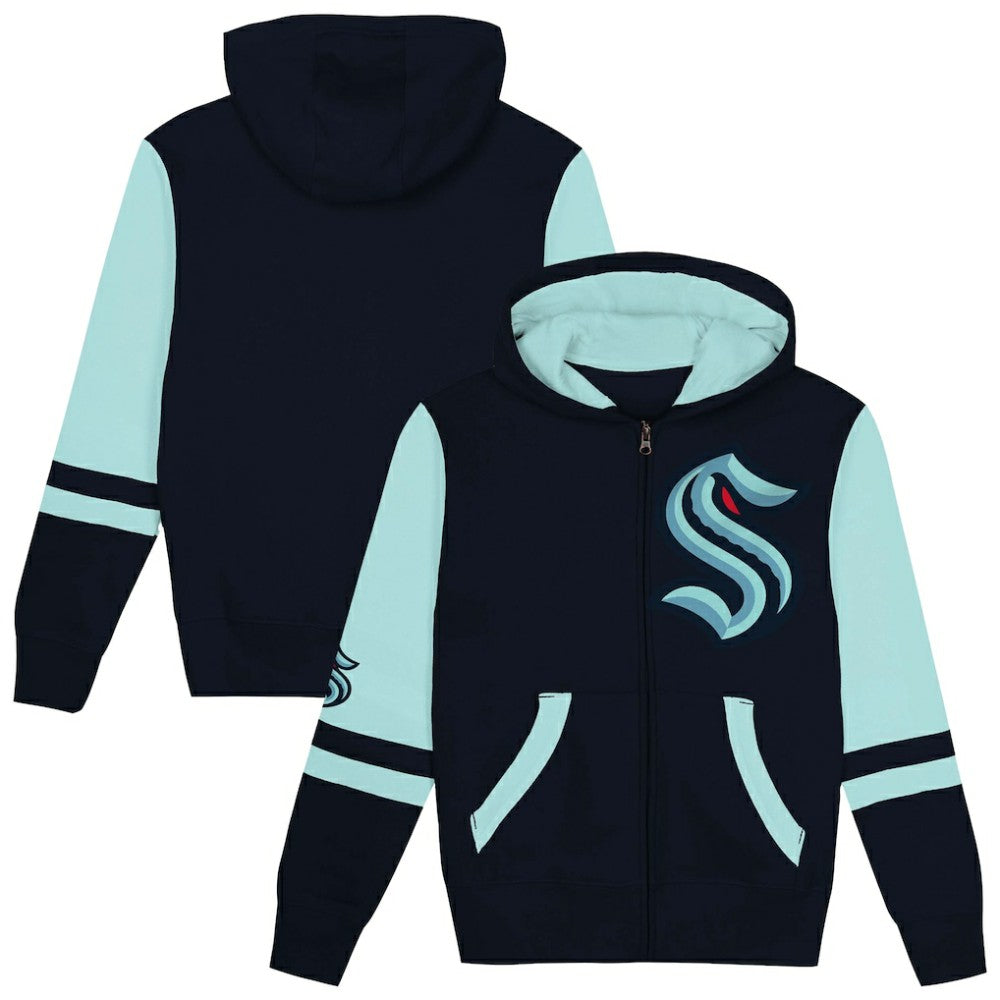 Seattle Kraken Preschool Face Off Full-Zip Hoodie - Navy | US 200983911