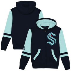 Seattle Kraken Preschool Face Off Full-Zip Hoodie - Navy | US 200983911