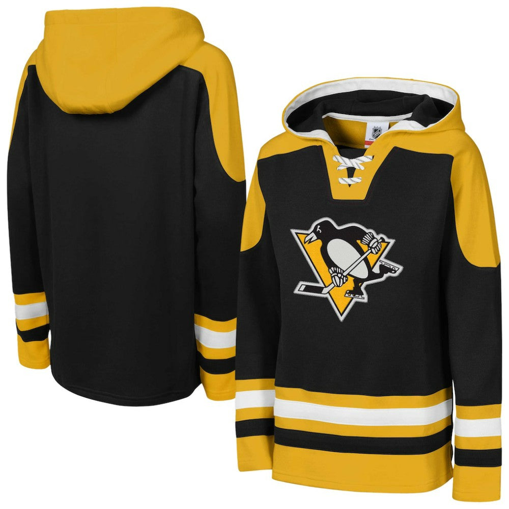 Pittsburgh Penguins Youth Ageless Must Have Home V-Neck Pullover Hoodie - Black | US 200983941