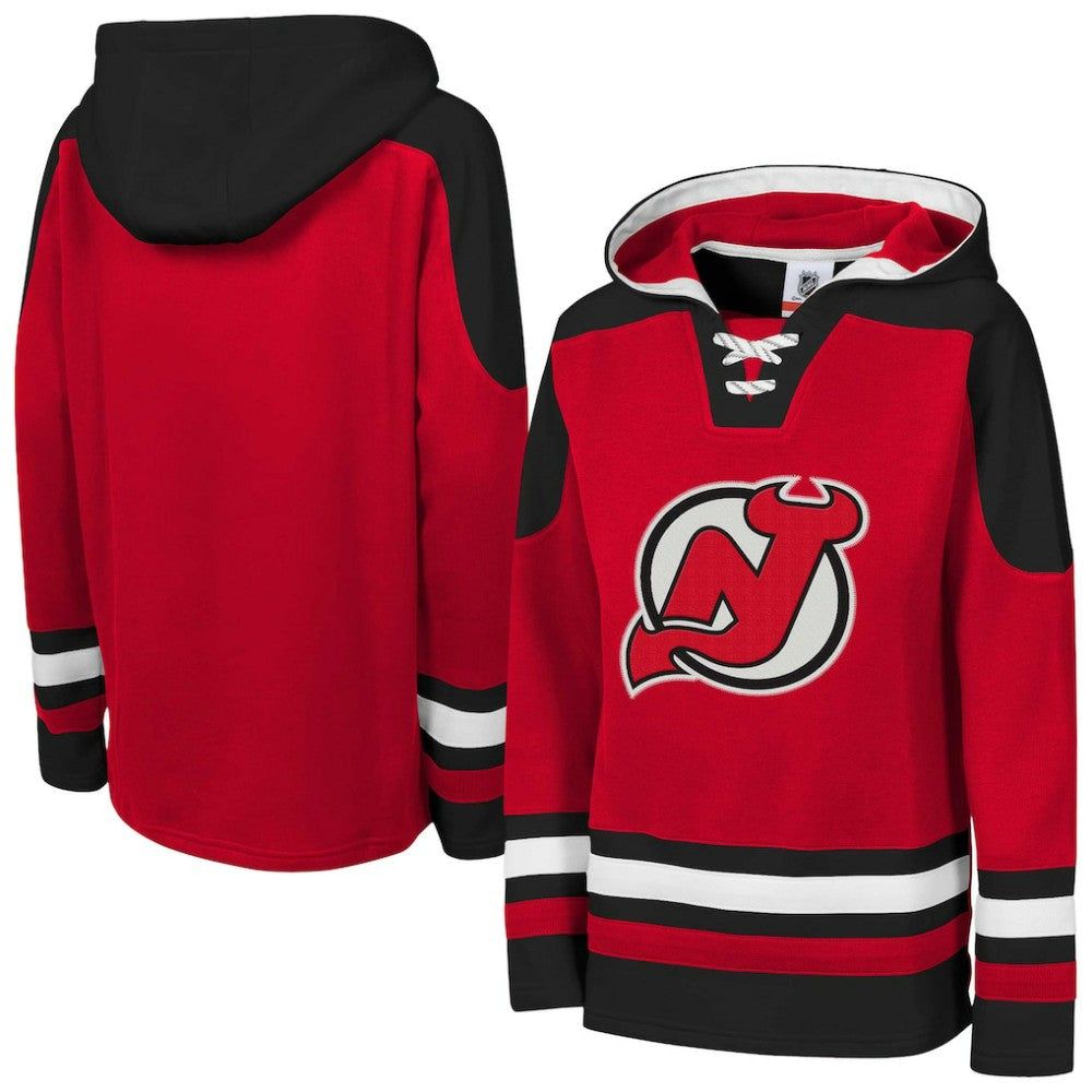 New Jersey Devils Youth Ageless Must Have Home V-Neck Pullover Hoodie - Red | US 200983946