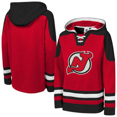 New Jersey Devils Youth Ageless Must Have Home V-Neck Pullover Hoodie - Red | US 200983946