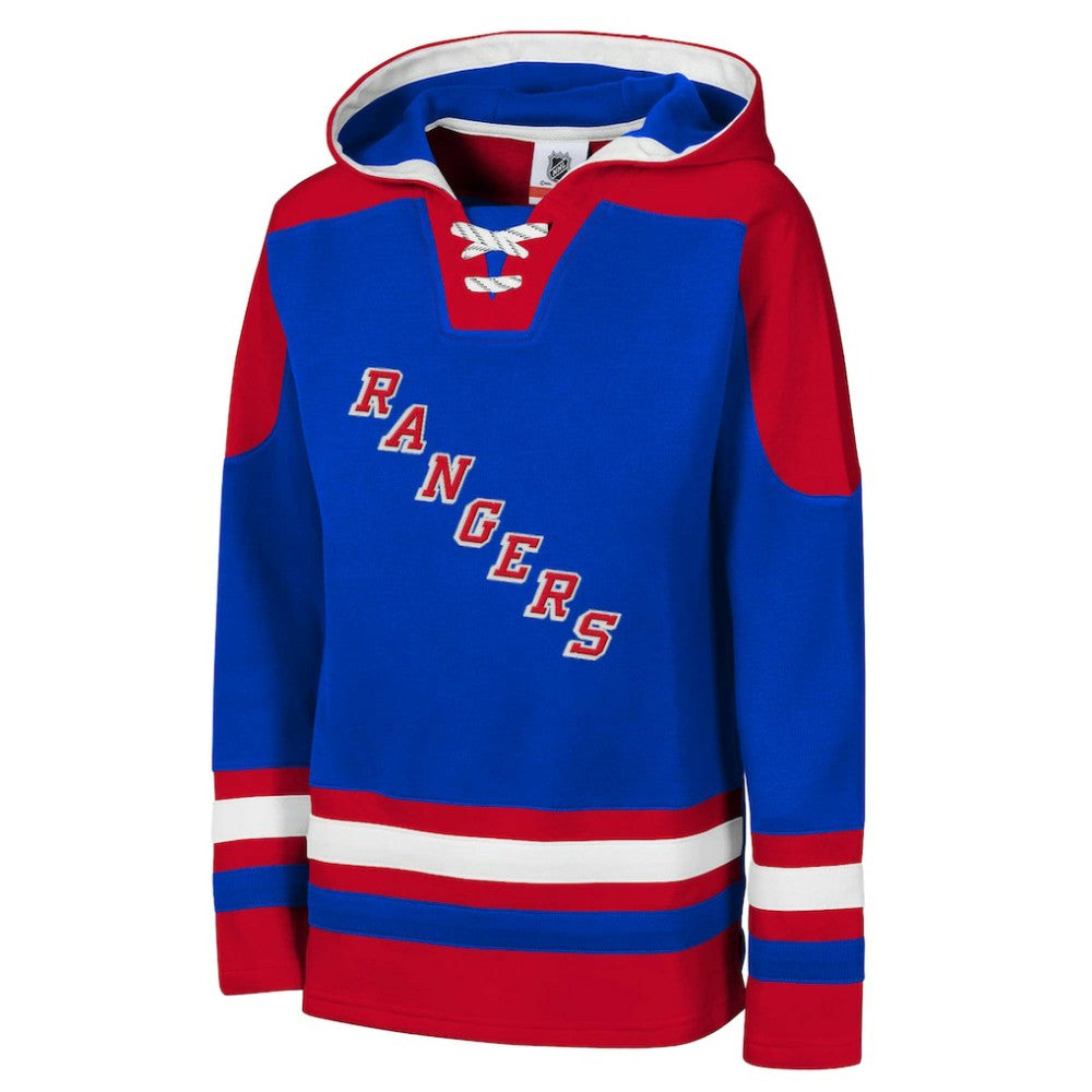 New York Rangers Youth Ageless Must Have Home V-Neck Pullover Hoodie - Blue | US 200983949
