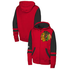 Chicago Blackhawks Youth Face Off Full-Zip Hoodie - Red | US 200984206