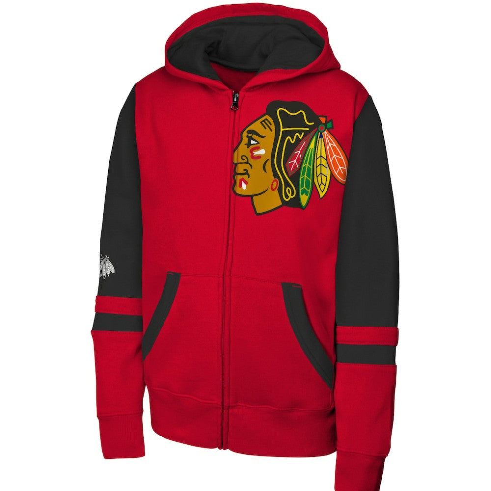Chicago Blackhawks Youth Face Off Full-Zip Hoodie - Red | US 200984206