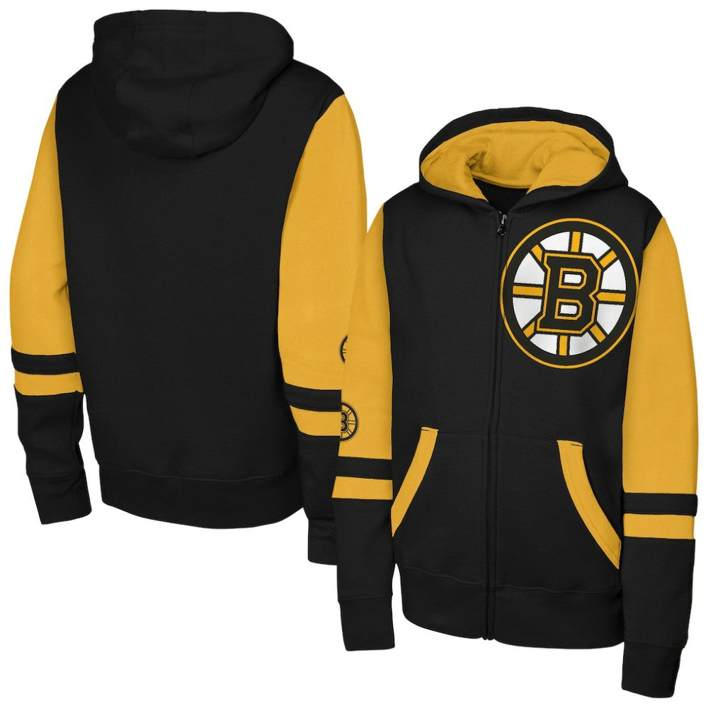 Boston Bruins Youth Face Off Full-Zip Hoodie - Black | US 200984208