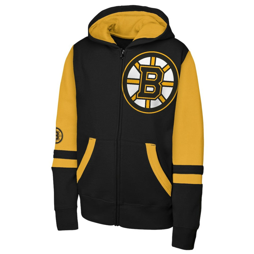 Boston Bruins Youth Face Off Full-Zip Hoodie - Black | US 200984208