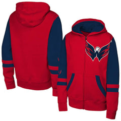 Washington Capitals Youth Face Off Full-Zip Hoodie - Red | US 200984209