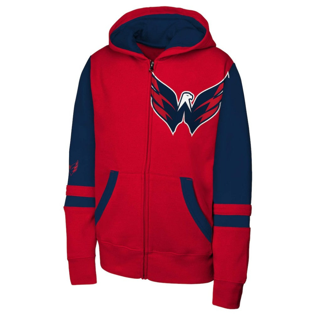 Washington Capitals Youth Face Off Full-Zip Hoodie - Red | US 200984209
