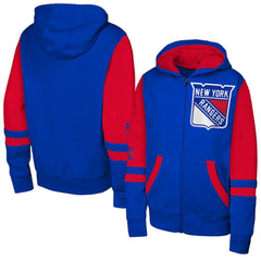 New York Rangers Youth Face Off Full-Zip Hoodie - Blue | US 200984213
